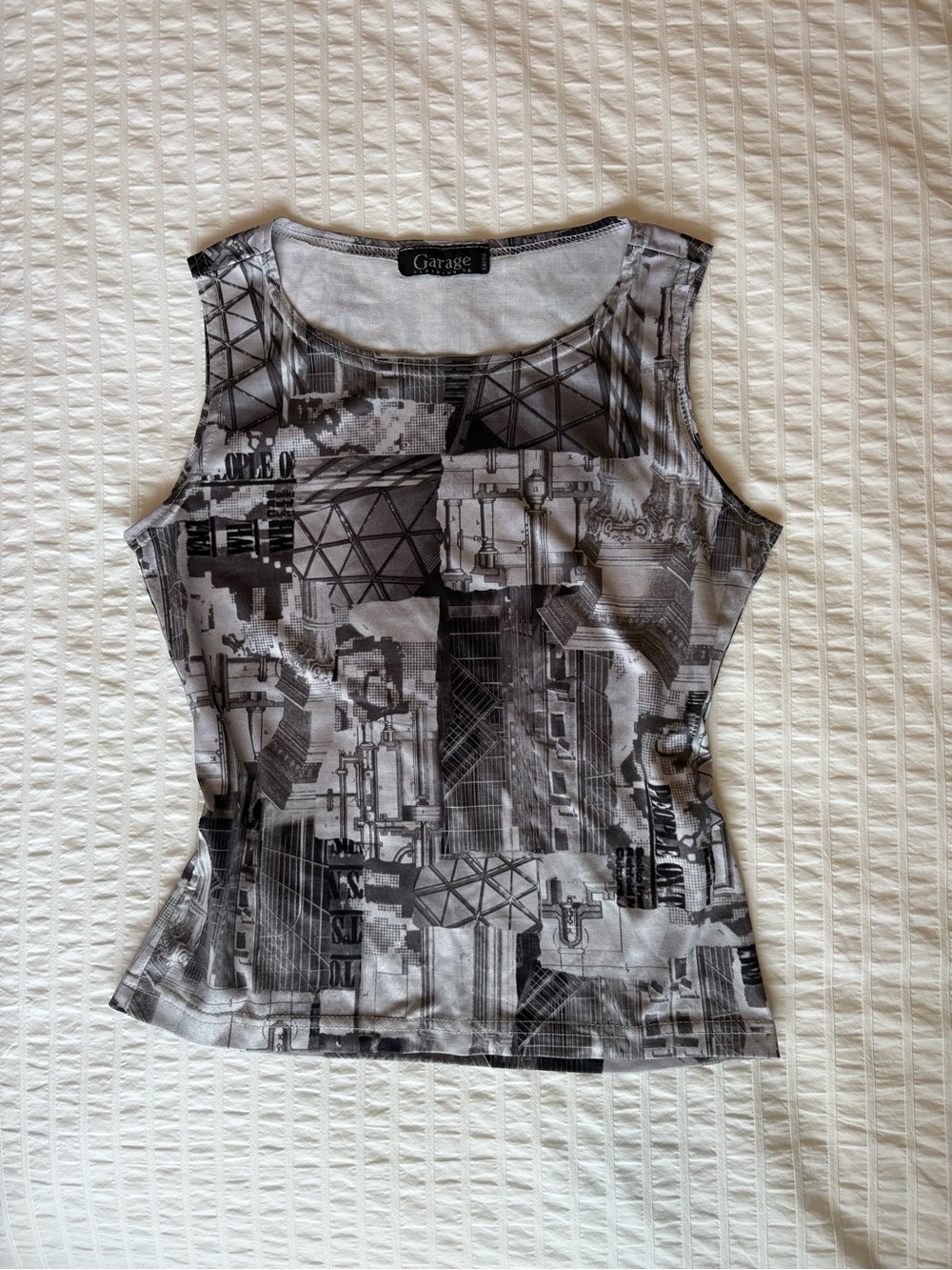 Garage Women's Gray Black Graphic Tank Top